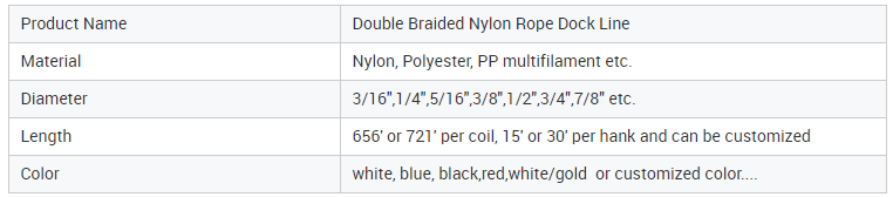 High-Performance Double Braid Nylon Dock Line with Eye Splice