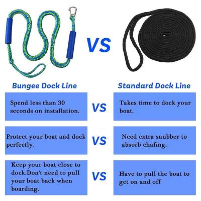 Linhas de doca bungee doca corda amarração linha acessórios para barco